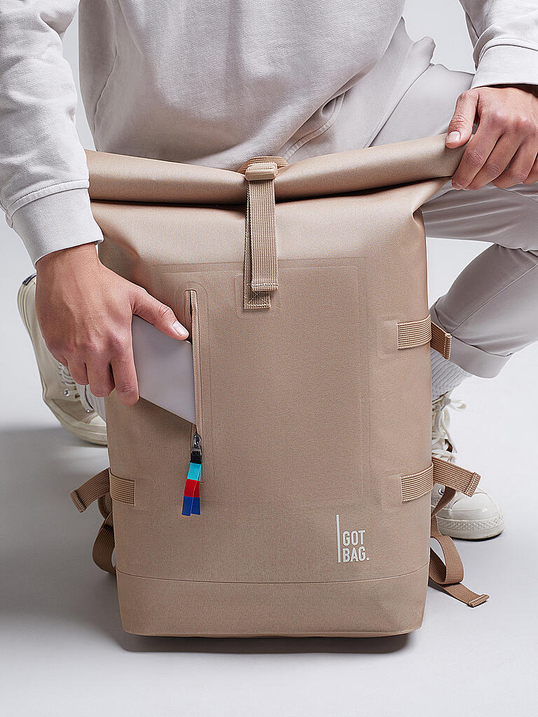 Rolltop discount rucksack beige